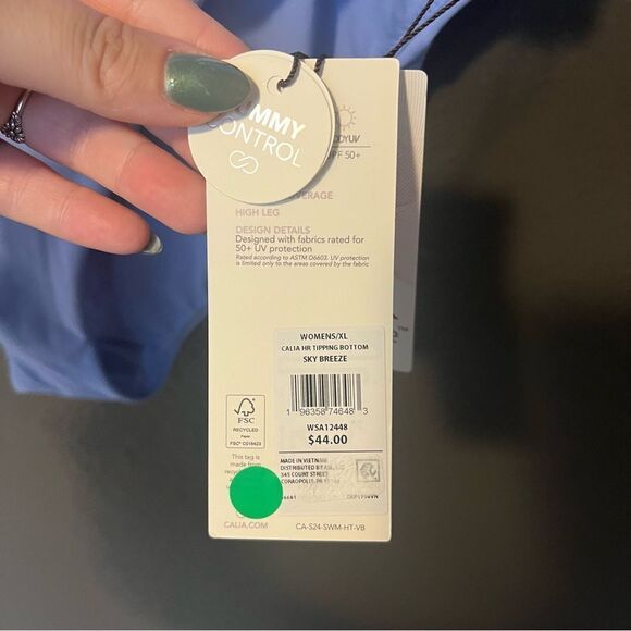 CALIA Women's High Waisted Tipping Swim Bottoms - Picture 8 of 13